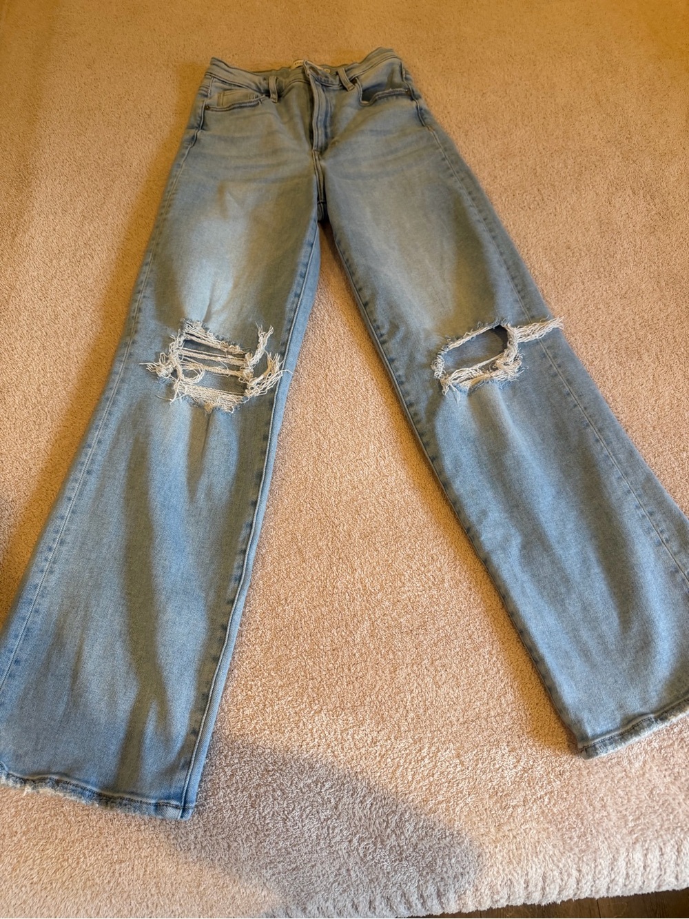 Buckle Light Blue Distressed Wide-Leg Women’s Jeans